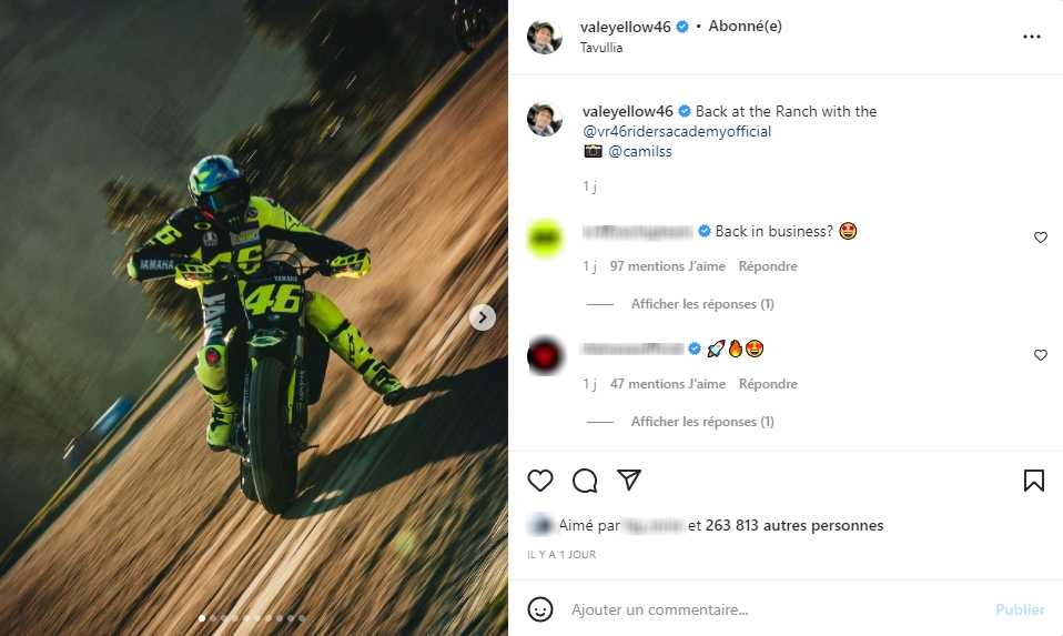 Rossi et la VR46 de retour à l'entraînement