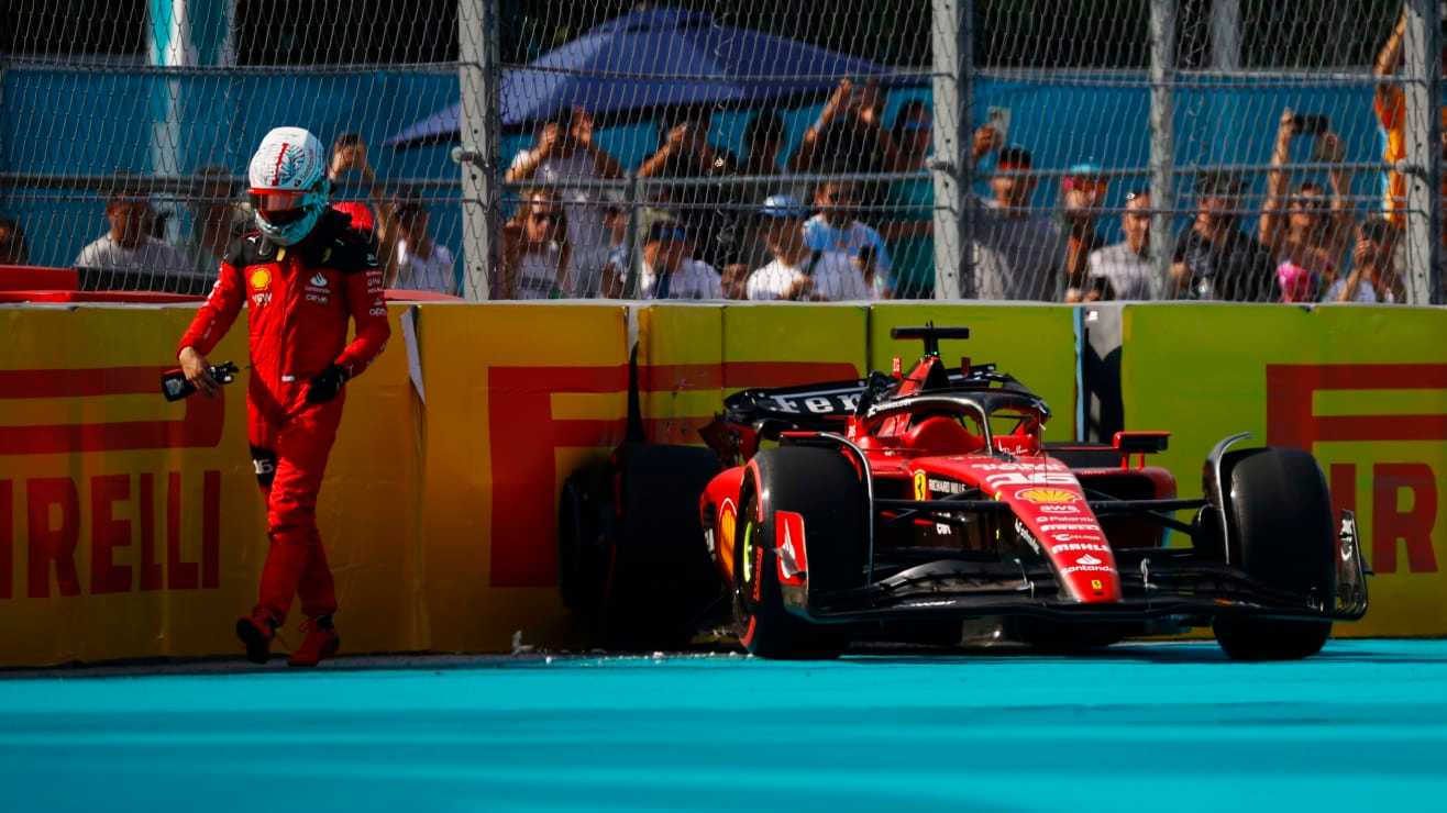 Perez en pole à Miami, Leclerc dans le mur