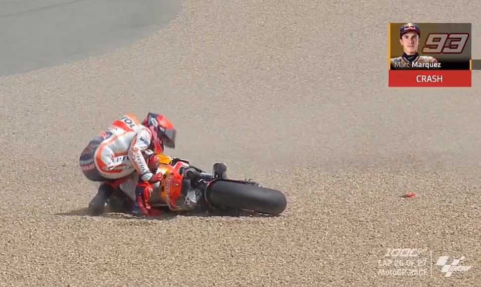 Marquez sourit malgré la chute : « Le podium était là »