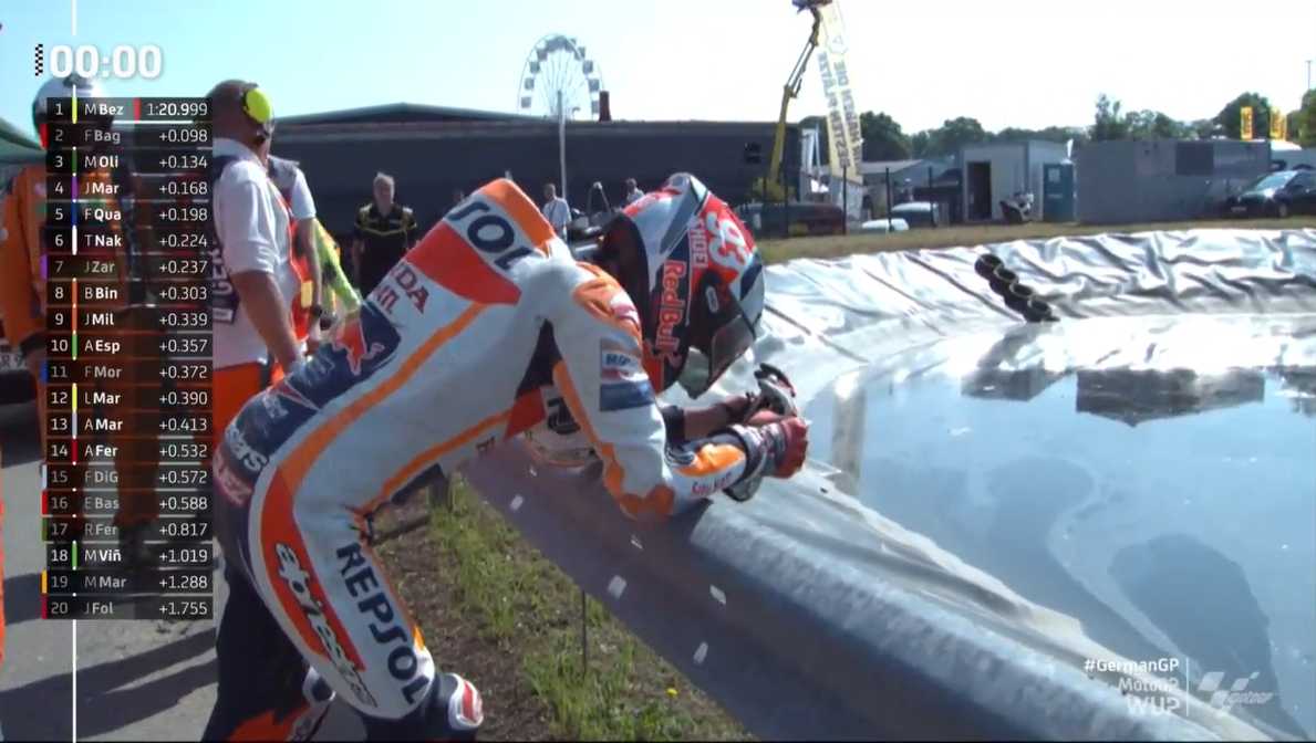 Sachsenring, MotoGP (WUP) : Lourde chute de Marquez, la cinquième du week-end
